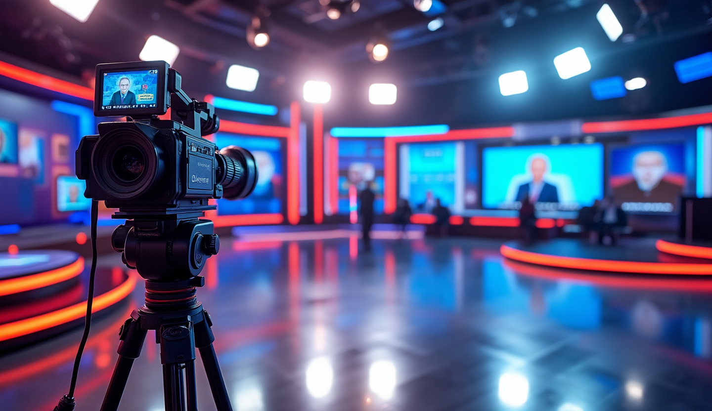 Studio de Télévision Prêt pour le Tournage